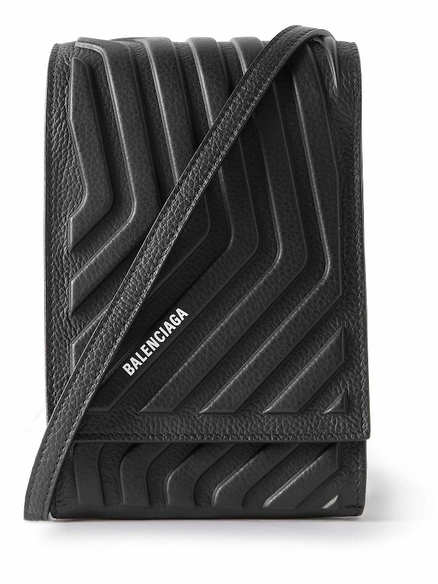 Photo: Balenciaga - Logo-Print Embossed Full-Grain Leather Messenger Bag