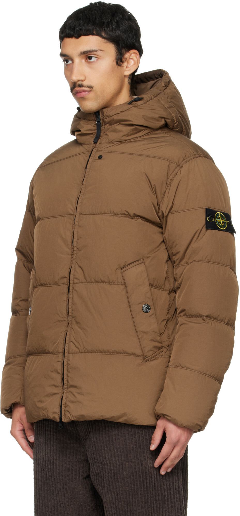 Stone Island Brown 4100037 Crinkle Reps NY Down Jacket