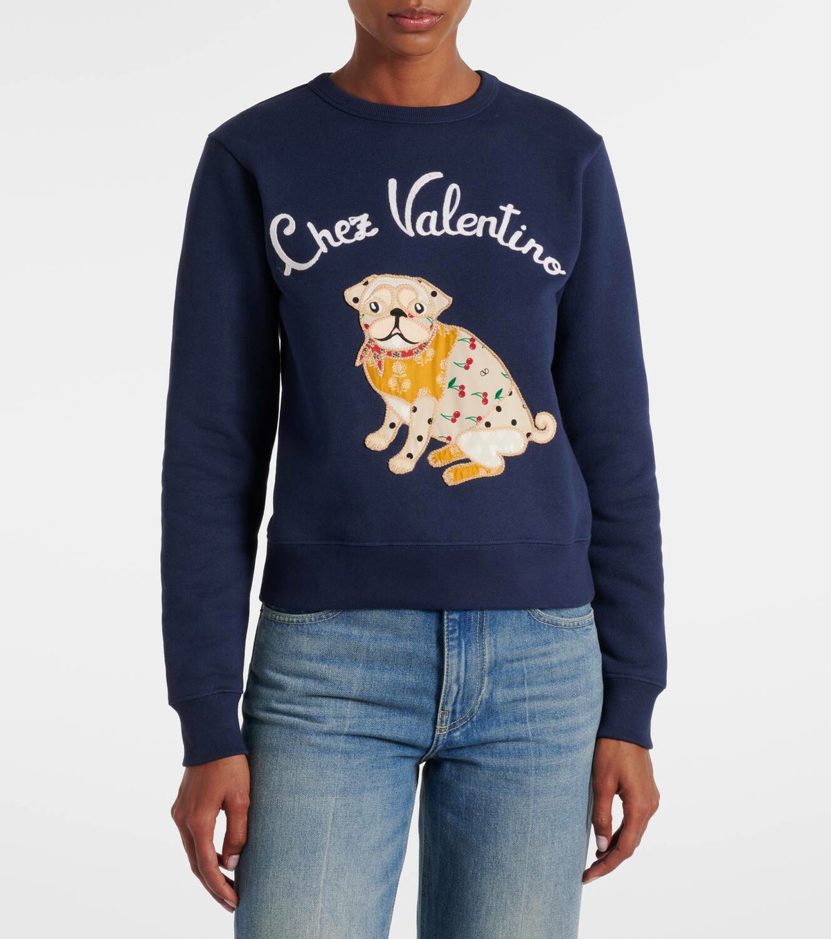 Valentino Embroidered cotton jersey sweatshirt