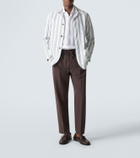 Brioni Striped cotton and linen blazer