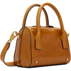Versace Tan Roomy Small Leather Boston Bag