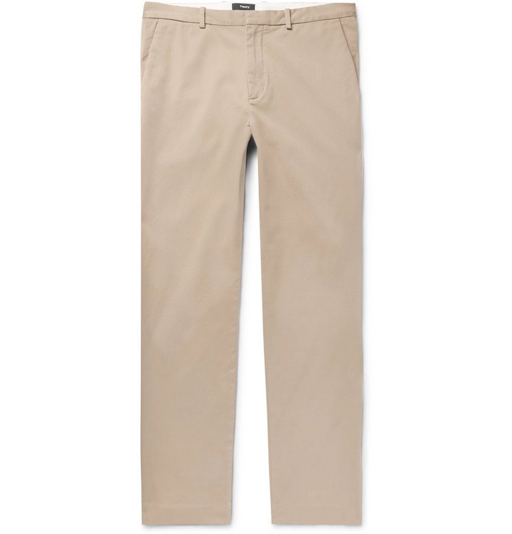 Photo: Theory - Caz Stretch-Cotton Twill Trousers - Beige