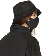 Juun.J Black Nylon Face Mask Bucket Hat