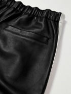 Marni - Straight-Leg Striped Nappa Leather Trousers - Black