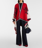 La DoubleJ Soul floral wool and silk poncho