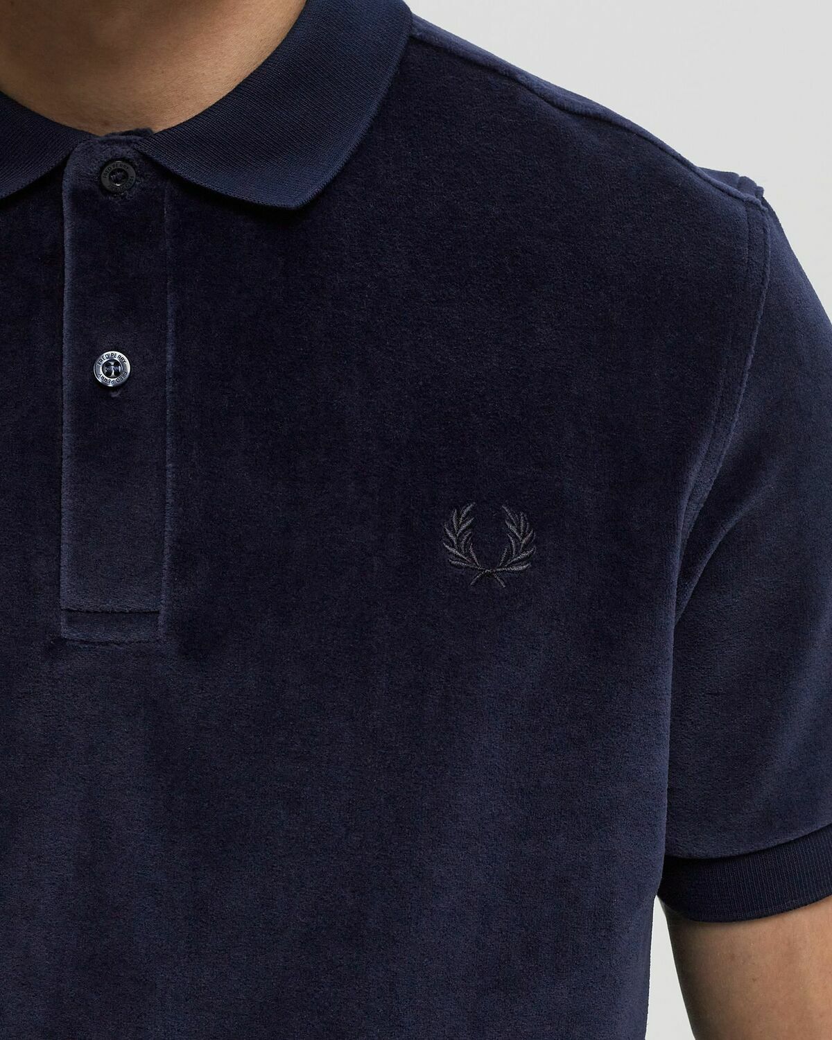 Fred Perry VELOUR ZIP NECK POLO SHIRT Blue Men Fred Perry