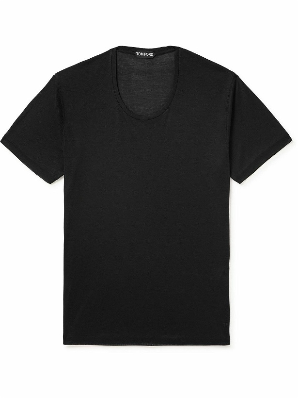 Photo: TOM FORD - Silk-Jersey T-Shirt - Black