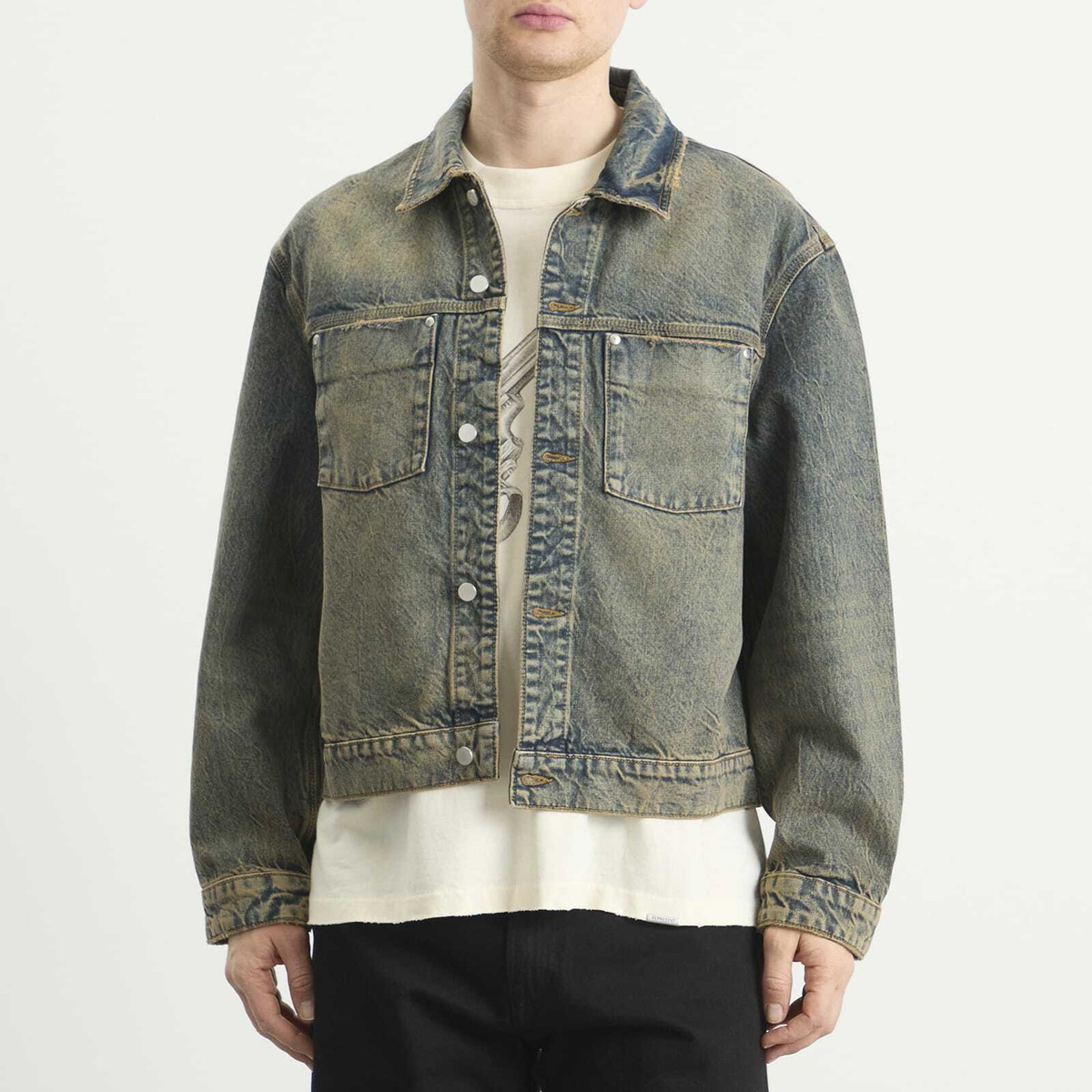 Represent Men's Denim Trucker Jacket in Blue Cream