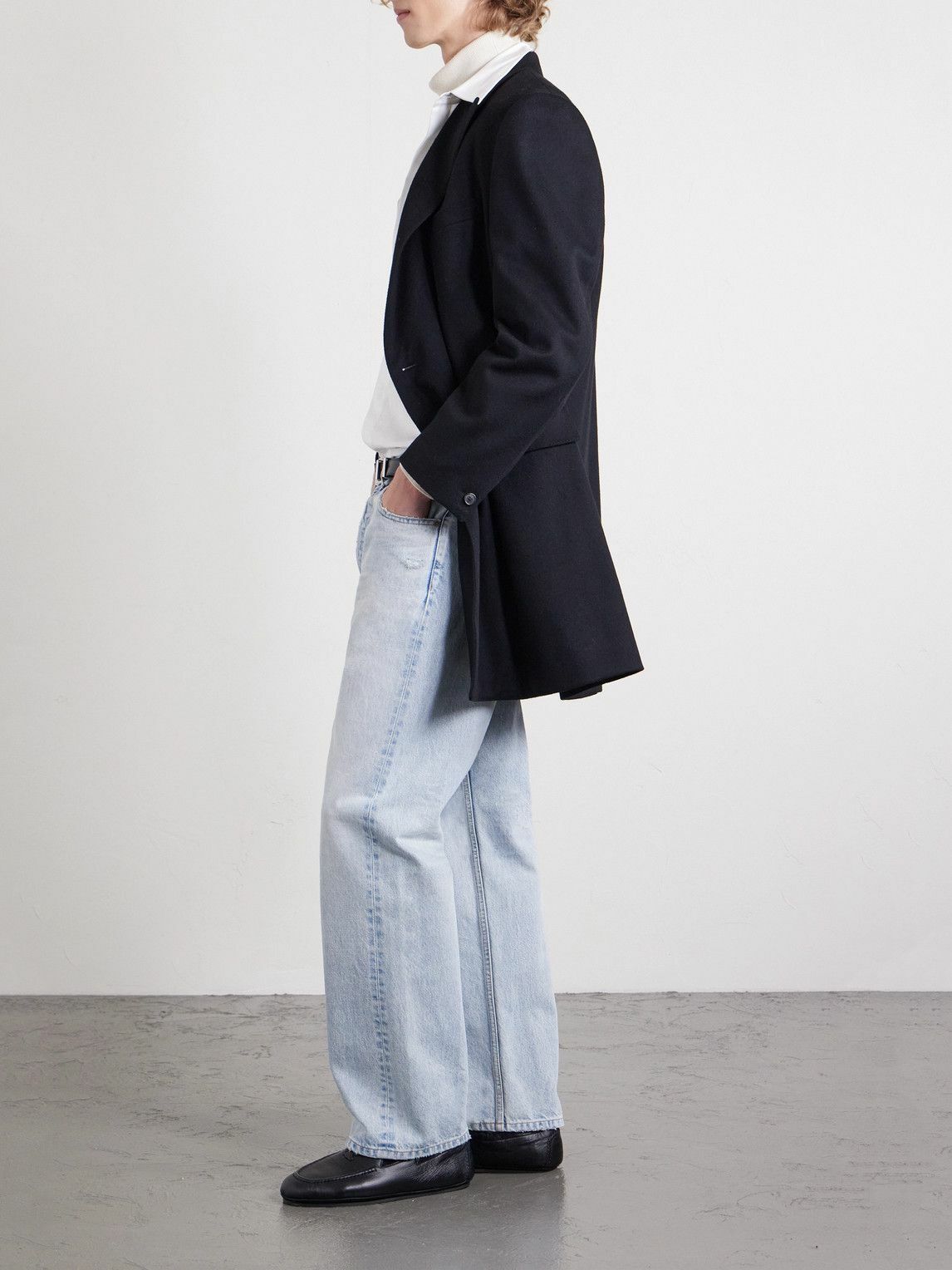 CELINE - Double-Breasted Wool Coat - Black
