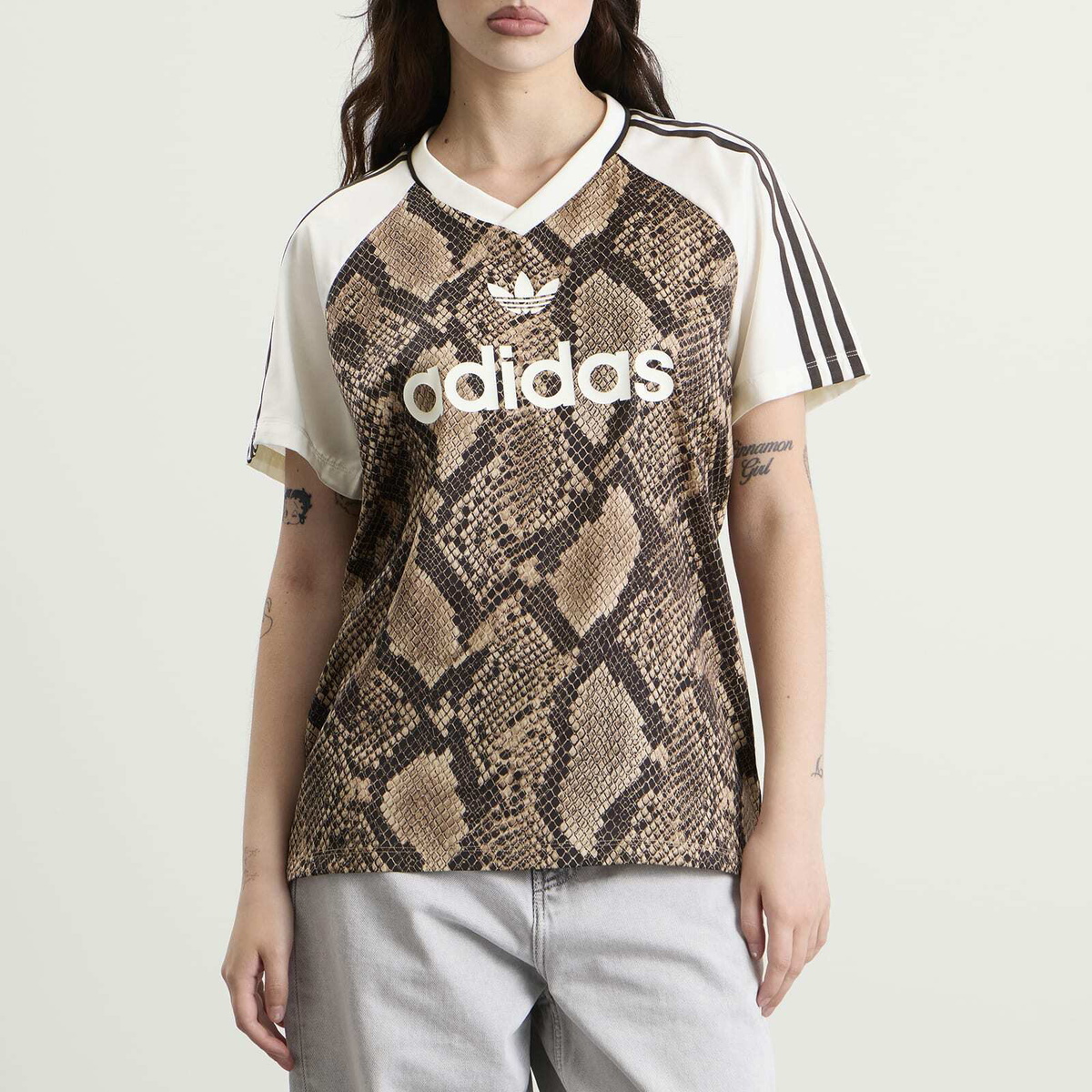 Adidas Women's Satin Jersey in Linen/Magic Beige