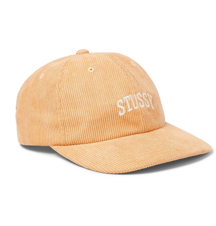 Photo: Stüssy - Logo-Embroidered Corduroy Baseball Cap - Orange
