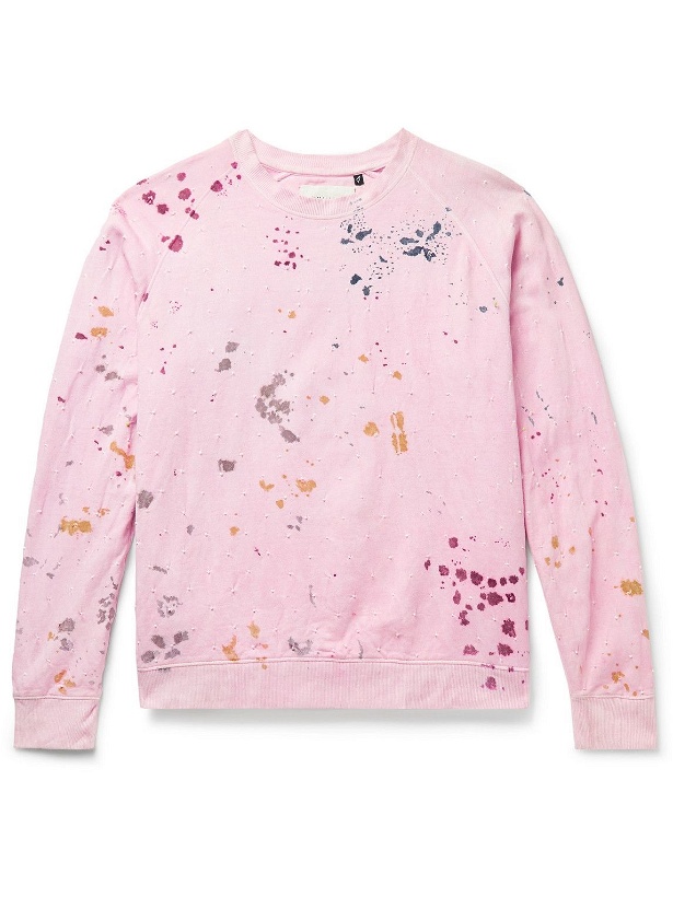 Photo: 11.11/eleven eleven - Bandhani-Dyed and Painted Organic Cotton-Jersey Sweatshirt - Pink