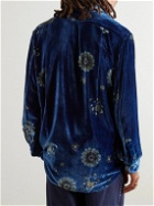 Karu Research - Throwing Fits Printed Silk-Velour Shirt - Blue