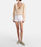 Chloé Isla leather-trimmed crochet espadrilles