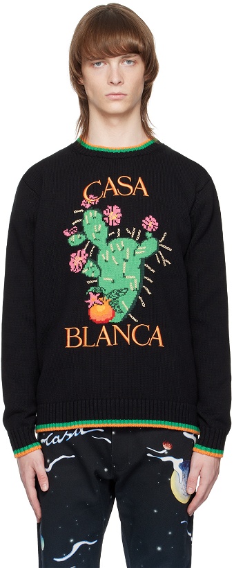 Photo: Casablanca Black Intarsia Sweater