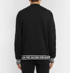 Balmain - Logo-Jacquard Loopback Cotton-Jersey Zip-Up Sweatshirt - Men - Black