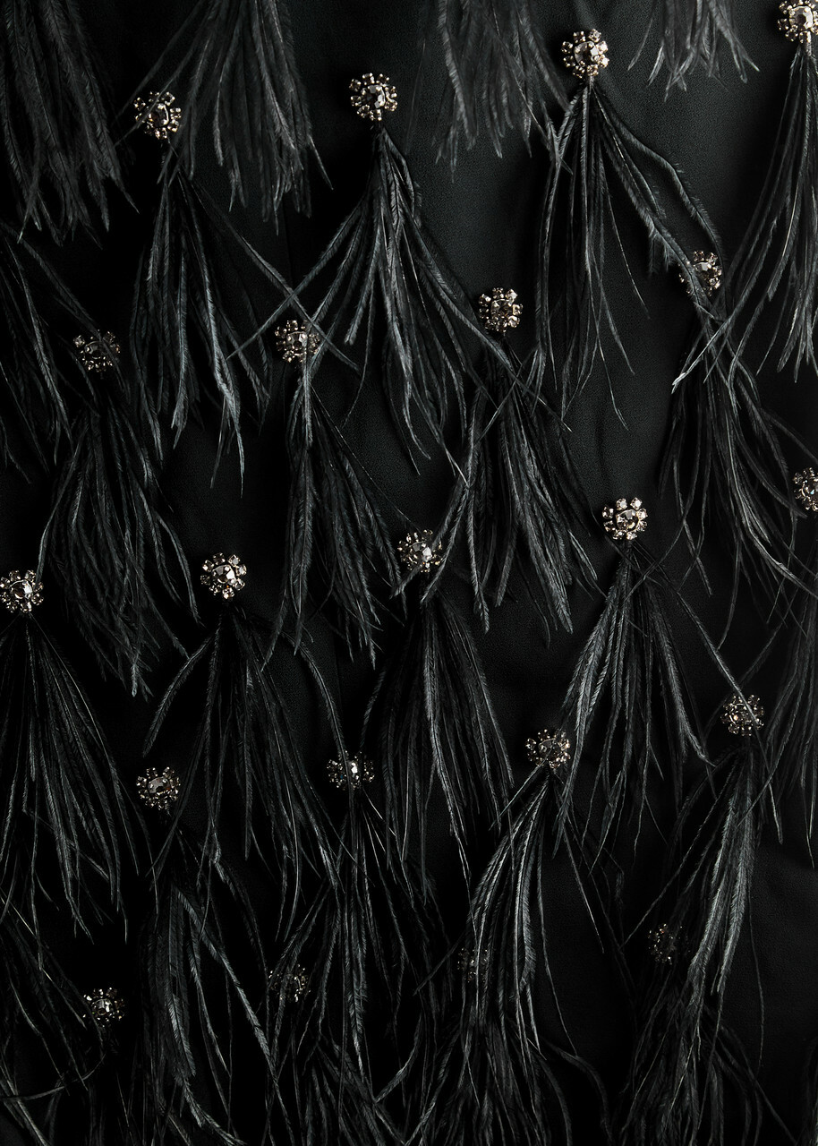 Huishan Zhang Vic Embellished Halterneck Gown Black