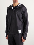 Satisfy - Rain Fly Hooded Logo-Printed PERTEX® Shield Air Jacket - Black