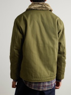 FrizmWORKS - Edgar Plush-Trimmed Cotton-Canvas Jacket - Green