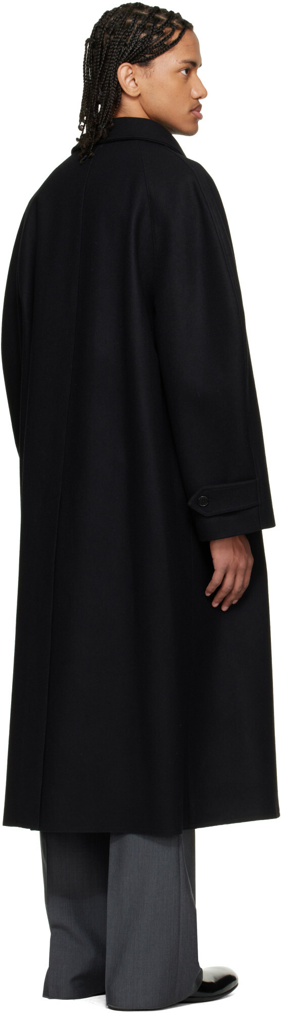 Jil Sander Black Felt Wool Coat