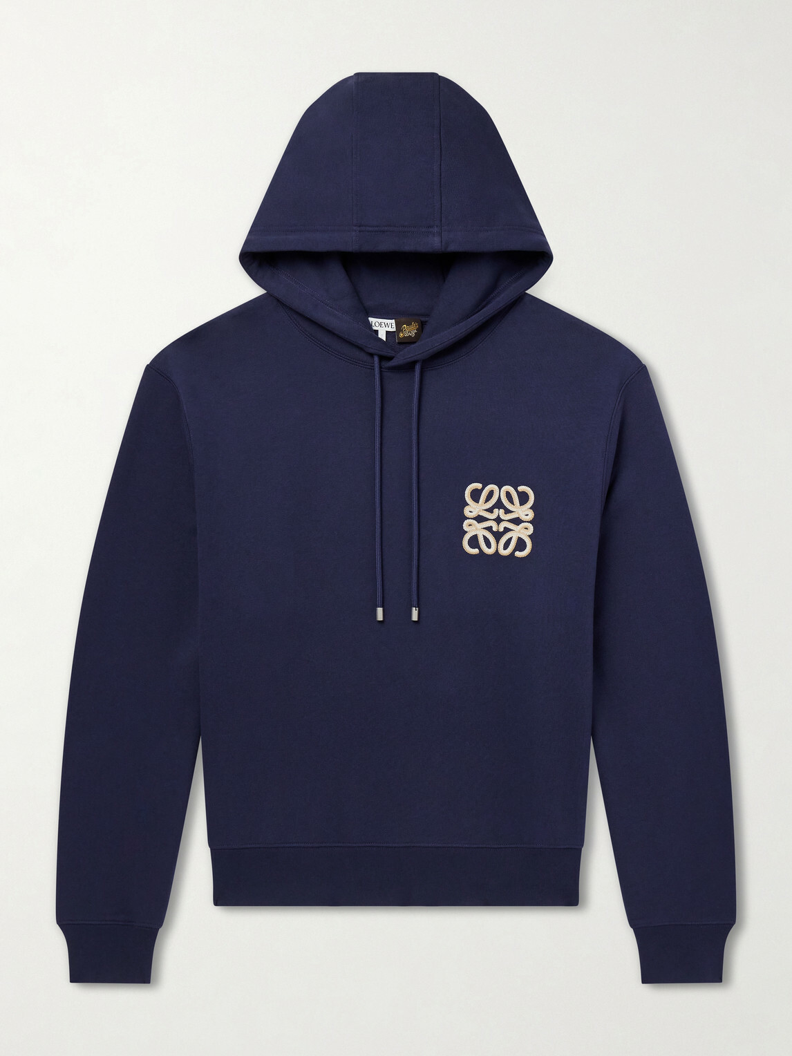 LOEWE - Paula's Ibiza Anagram-Embroidered Cotton-Jersey Hoodie - Blue