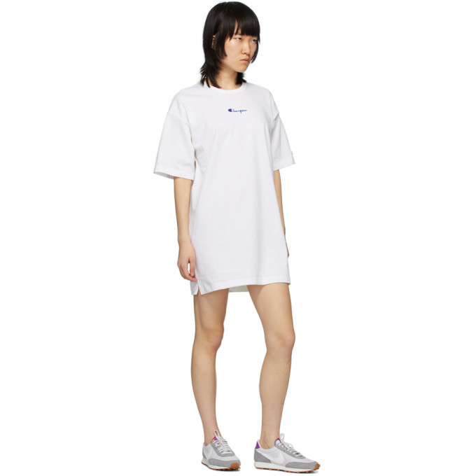 Champion Reverse Weave White Central Script Logo Dress
