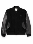 Alexander McQueen - Leather-Panelled Wool and Cashmere-Blend Bomber Jacket - Black