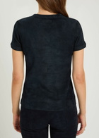 Stouls 05 Stretch-suede T-shirt Navy