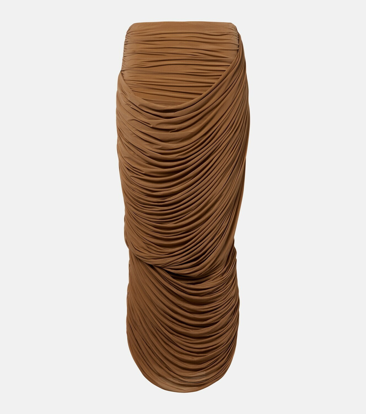 Magda Butrym Draped ruched jersey midi skirt