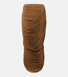 Magda Butrym Draped ruched jersey midi skirt