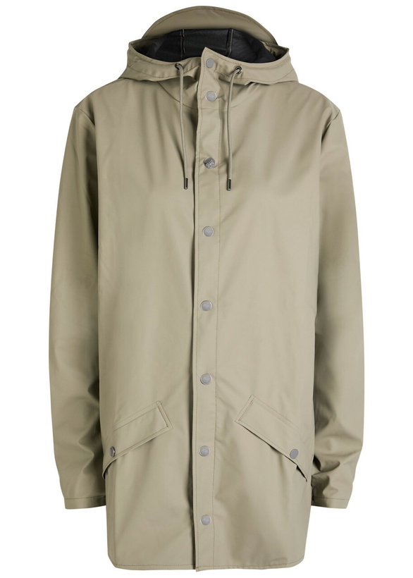 Photo: Rains W3 Hooded Rubberised Jacket Sage