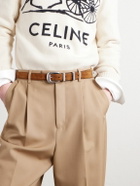 CELINE - 2.5cm Suede Belt - Brown