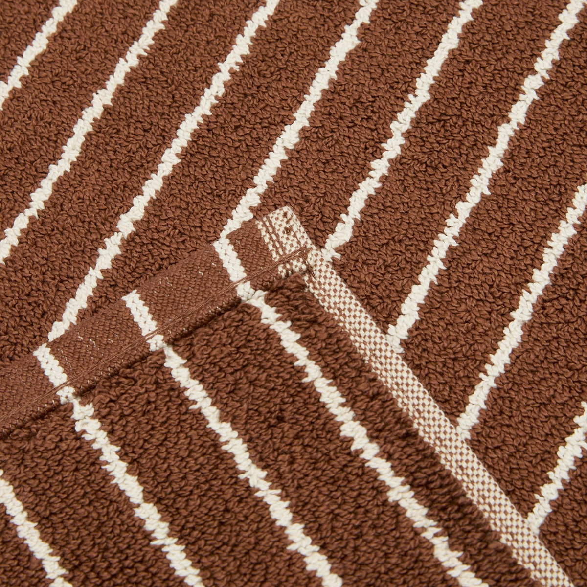 Tekla Fabrics Organic Terry Bath Mat in Rust Stripes 
