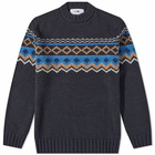 NN07 Men's Stein Fair Isle Crew Knit in Grey