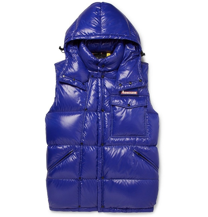 Photo: Moncler Genius - 7 Moncler Fragment Ancheta Quilted Shell Hooded Down Gilet - Men - Blue