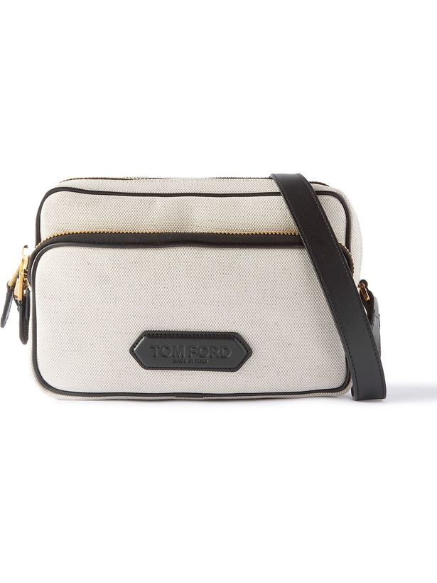 Photo: TOM FORD - Leather-Trimmed Canvas Messenger Bag