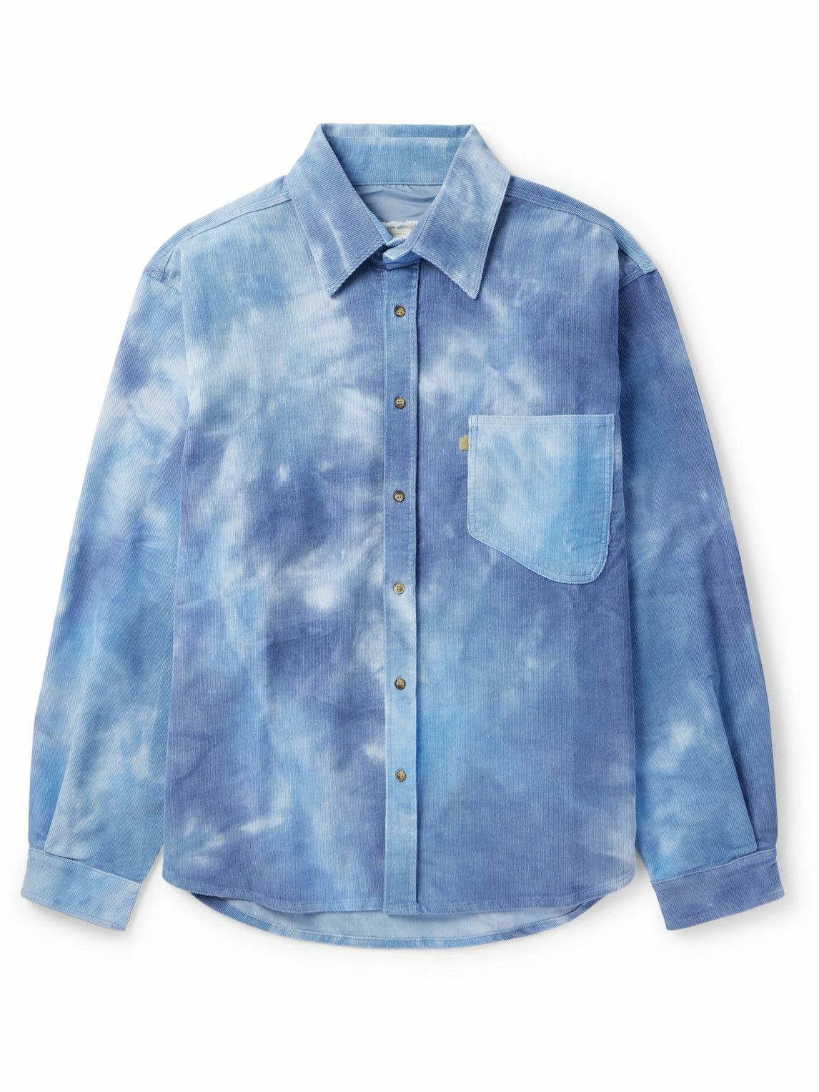 ERL - Tie-Dyed Cotton-Corduroy Shirt - Blue