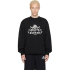 BALMAIN Black Printed 'Balmain Vine' Sweatshirt