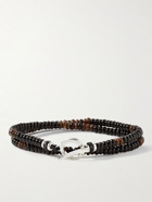 Mikia - Onyx, Tiger's Eye and Sterling Silver Beaded Wrap Bracelet