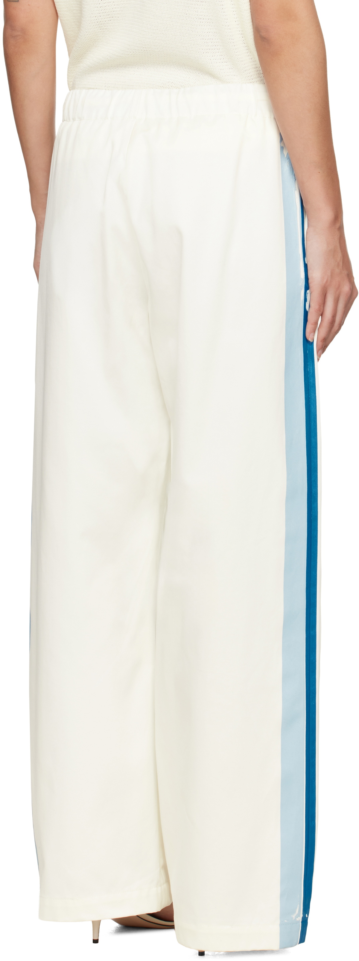 Marni Off-White Stripe Straight Leg Trousers