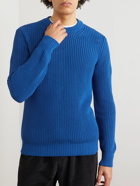 DOPPIAA - Ribbed Cotton Sweater - Blue
