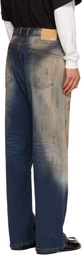 We11done Blue Loose-Fit Dirty Jeans