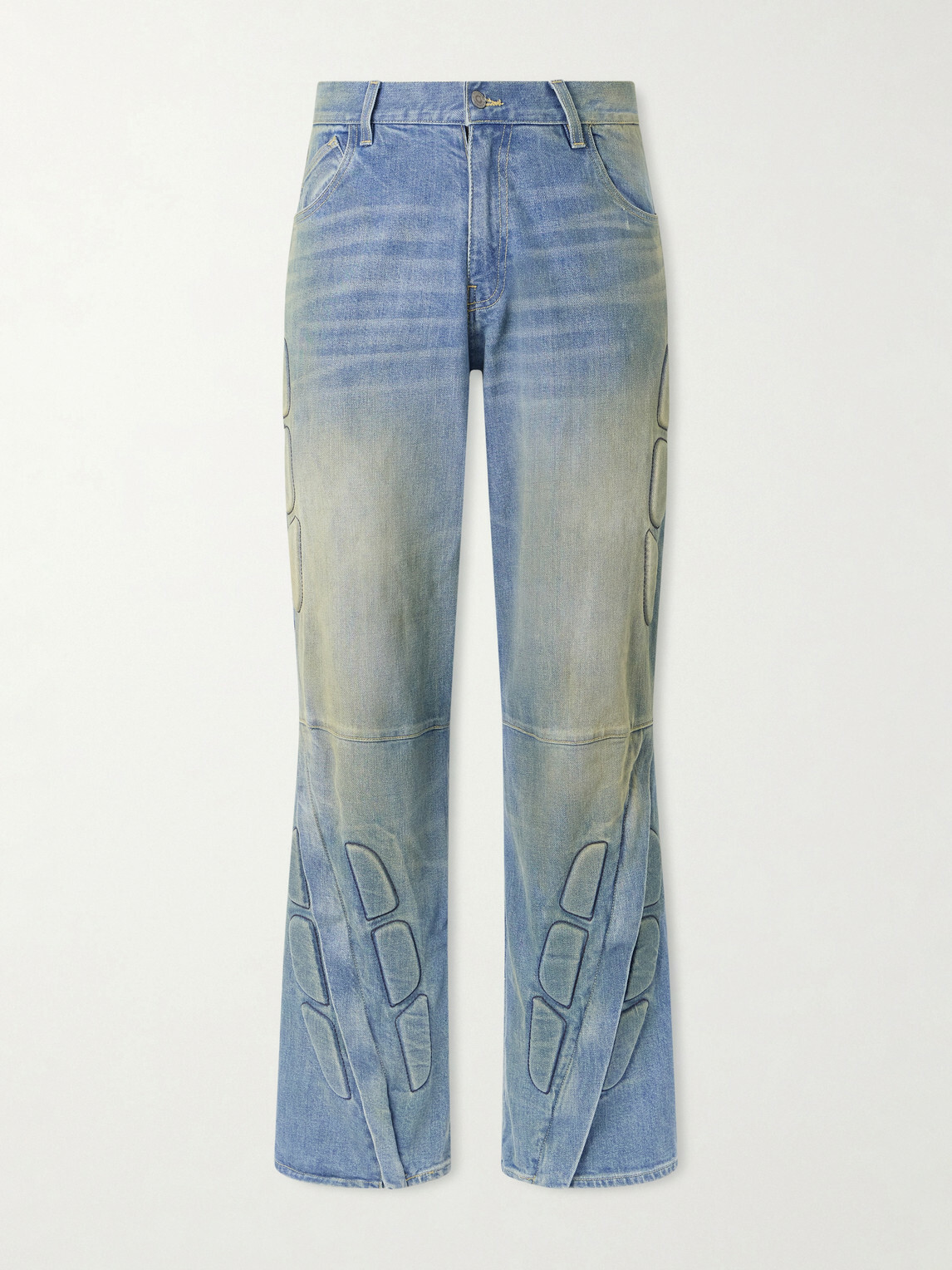 Satoshi Nakamoto - Enduro Straight-Leg Padded Jeans - Blue