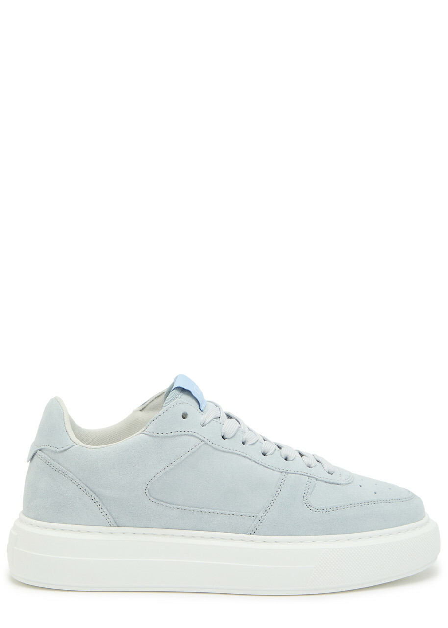 Cleens Court Panelled Suede Sneakers Blue