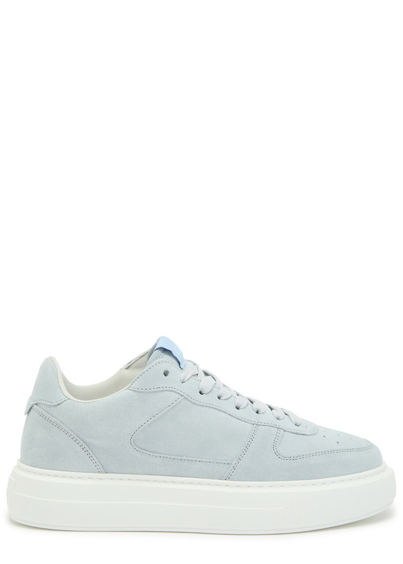 Photo: Cleens Court Panelled Suede Sneakers Blue
