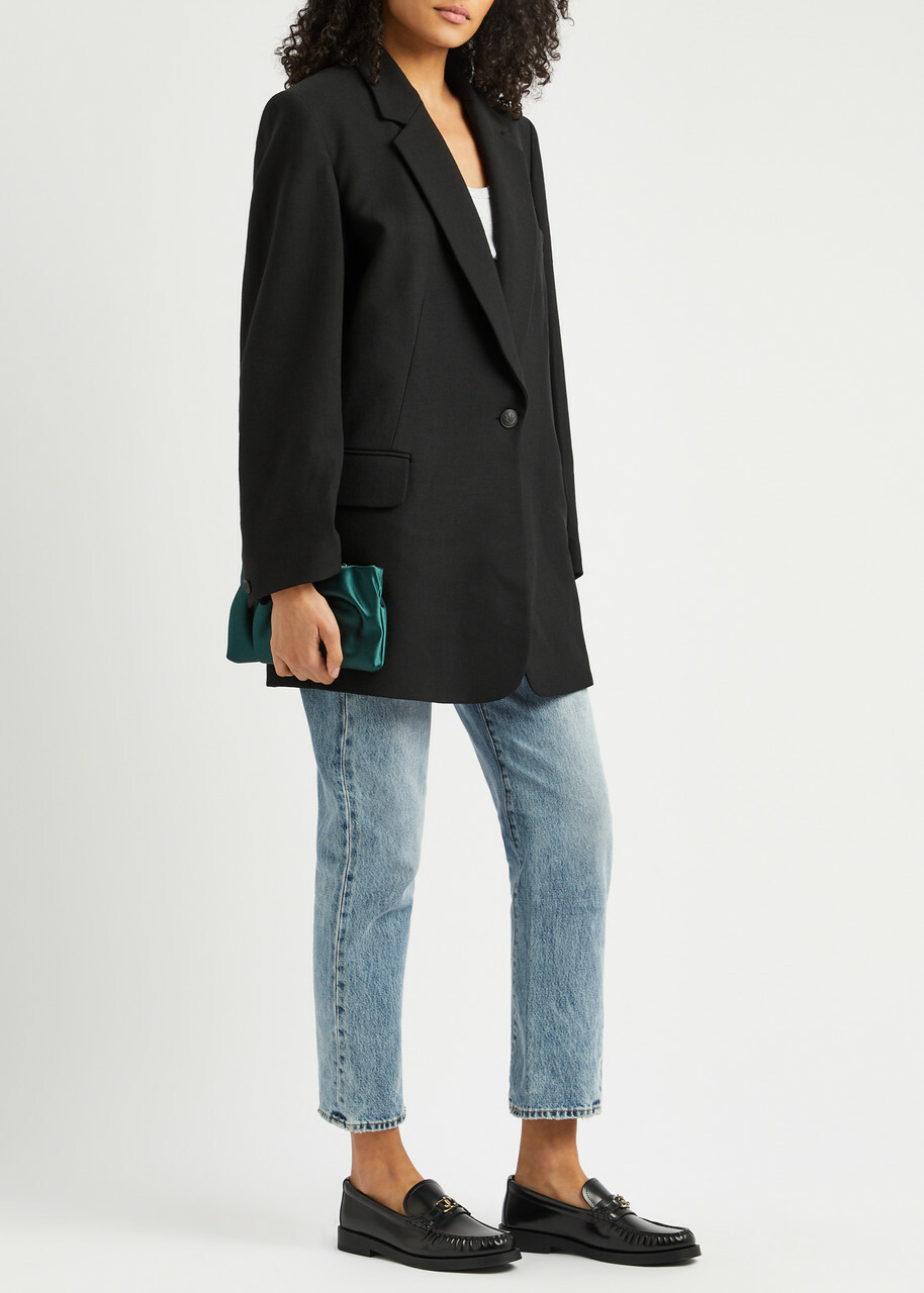 【関税込み】Jimmy Choo ブラック Addie ローファー Jimmy Choo Addie Leather Loafers Black Jimmy Choo
