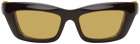 Bottega Veneta Brown Mitre Square Sunglasses