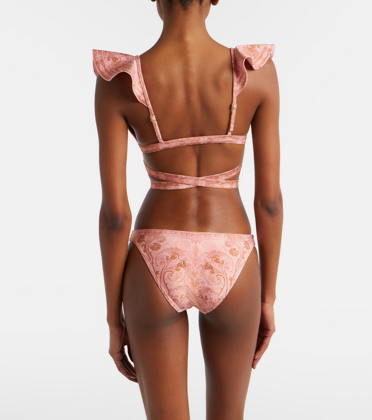 Zimmermann Como printed ruffled bikini