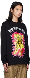 Versace Black Printed Long Sleeve T-Shirt