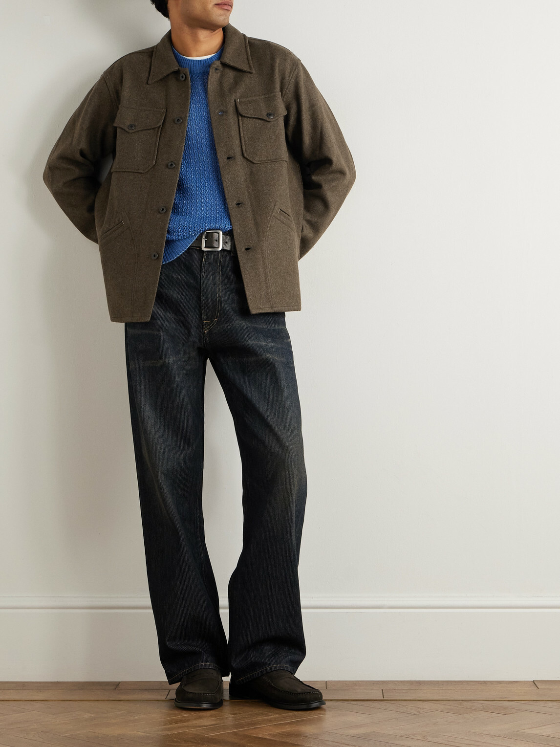 RRL - Wool-Blend Felt Overshirt - Green